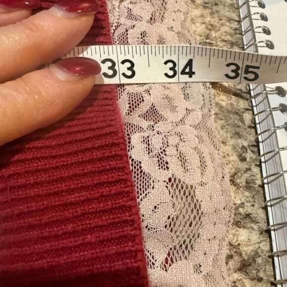 Hannah Anderson, gray tan pink maroon polkadot sweater dress size large - Picture 7 of 11
